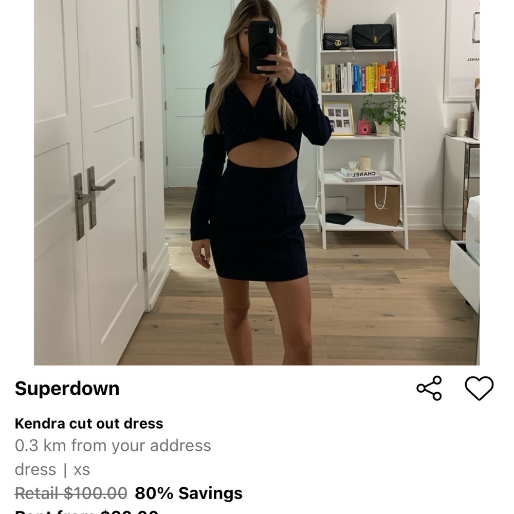 Superdown Midnight Cut-Out Dress